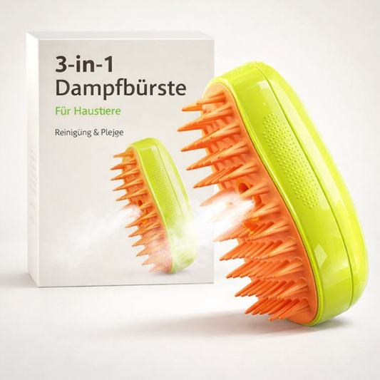 3‑in‑1 Dampfbürste – Für sauberes & gepflegtes Fell